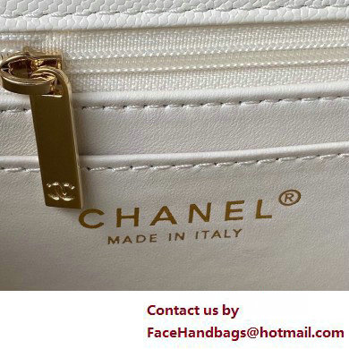 Chanel Grained Calfskin  &  Gold-Tone Metal Flap Bag with Top Handle AS4712 White 2025